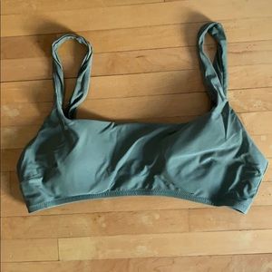 Army green swim top.
